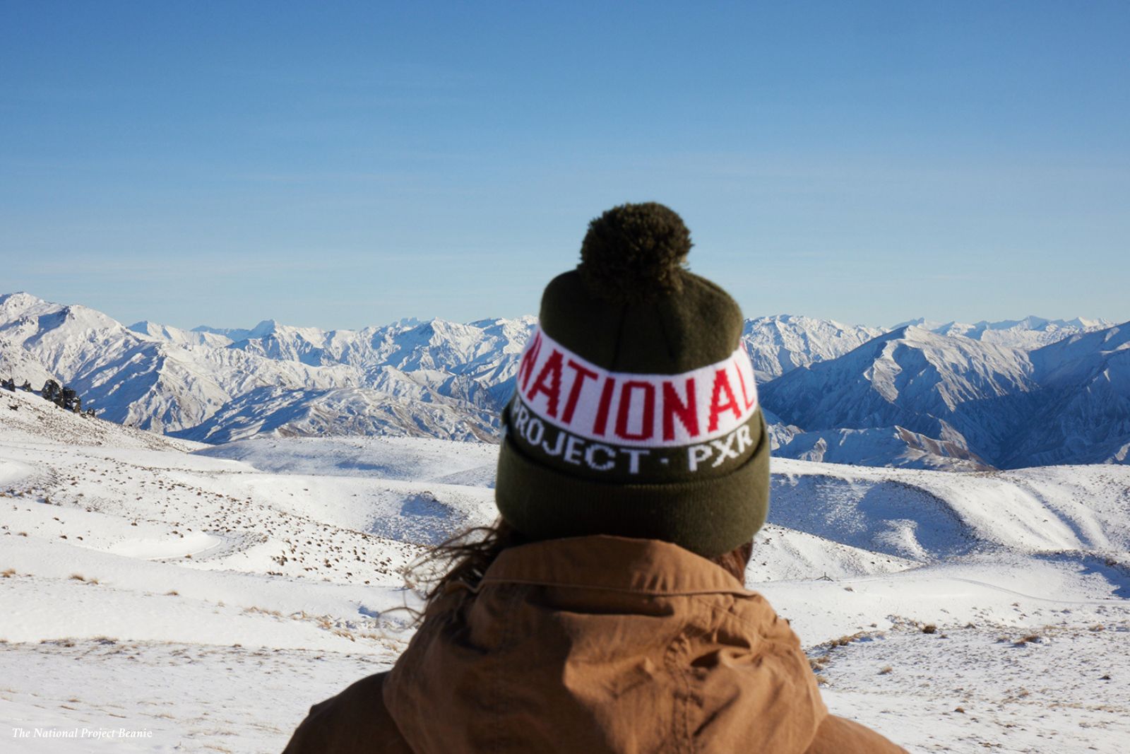 The National Project Beanie with New Zealand snowfields in the distance