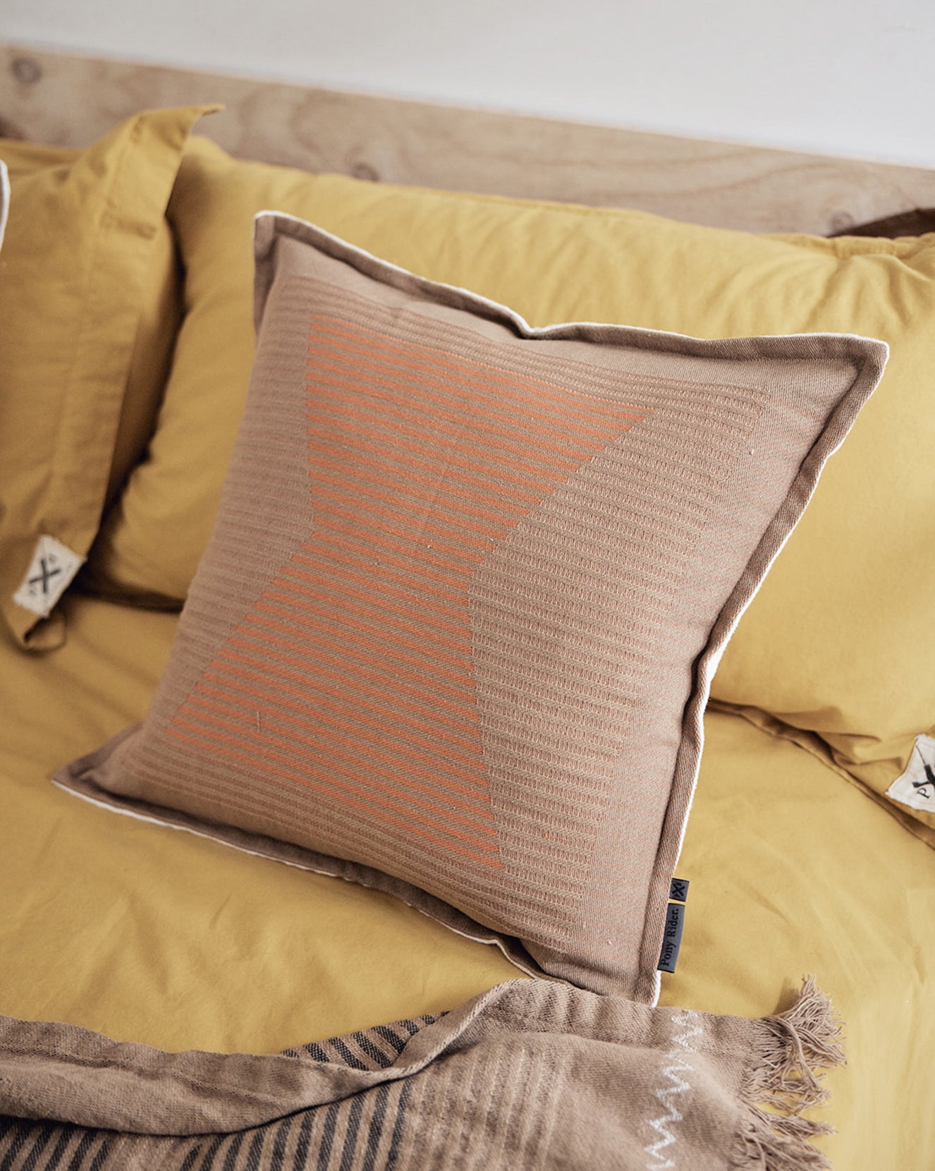 Peace Legend Linen Cushion | Tan