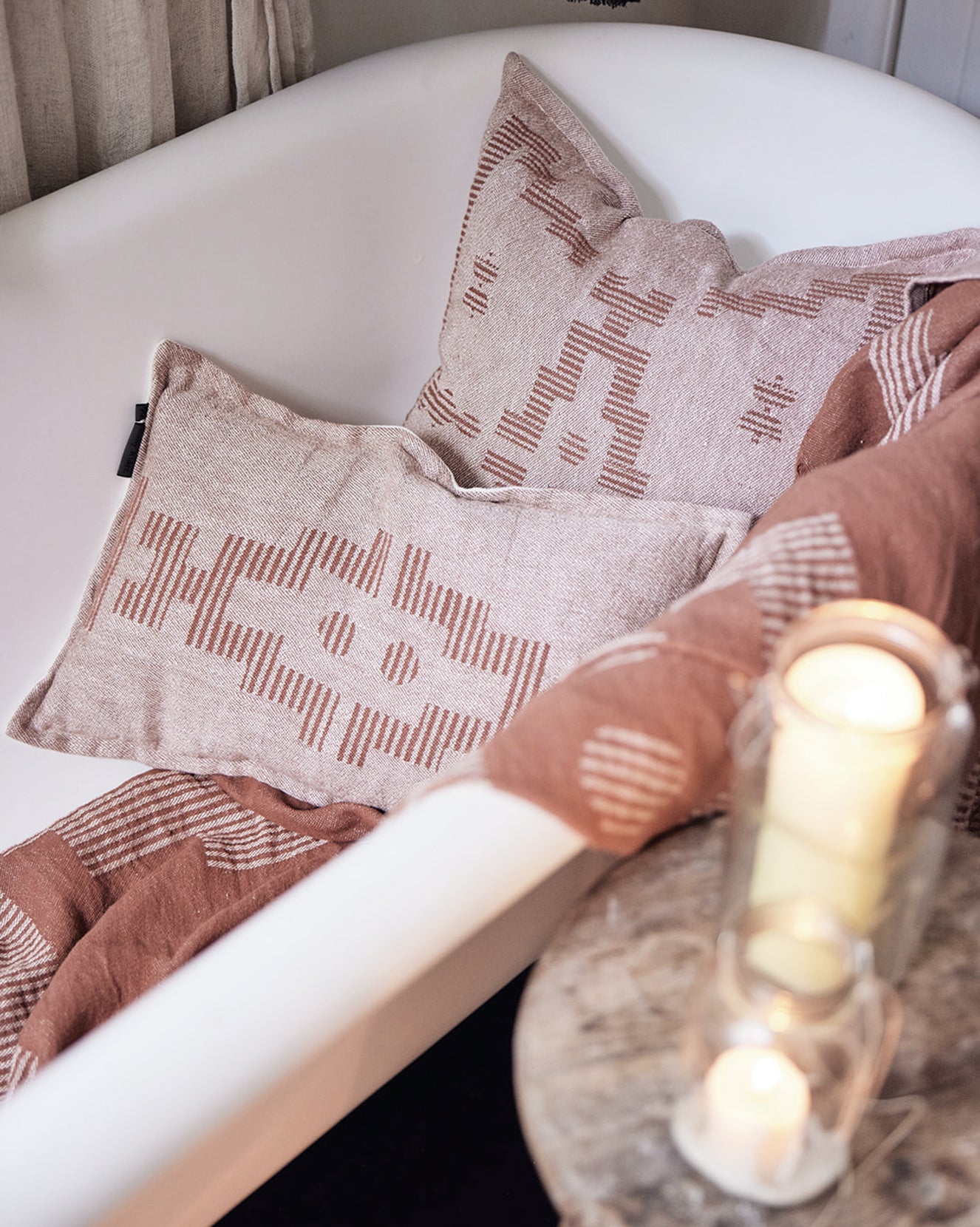 Lil Mya Linen Cushion | Rust/Natural