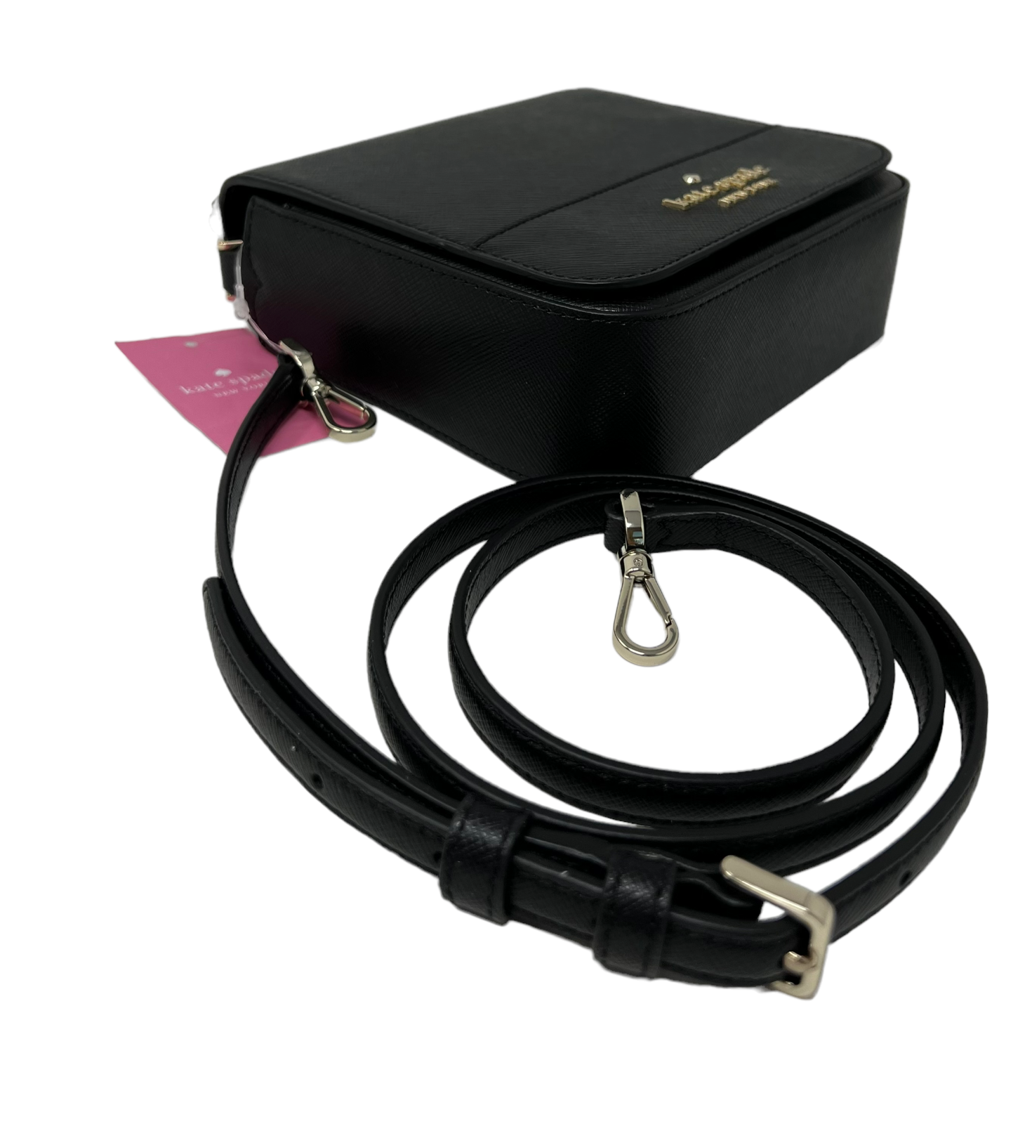 Kate Spade Saffiano Leather Square Black Crossbody Bag K7342 $299 – LuxyVIP