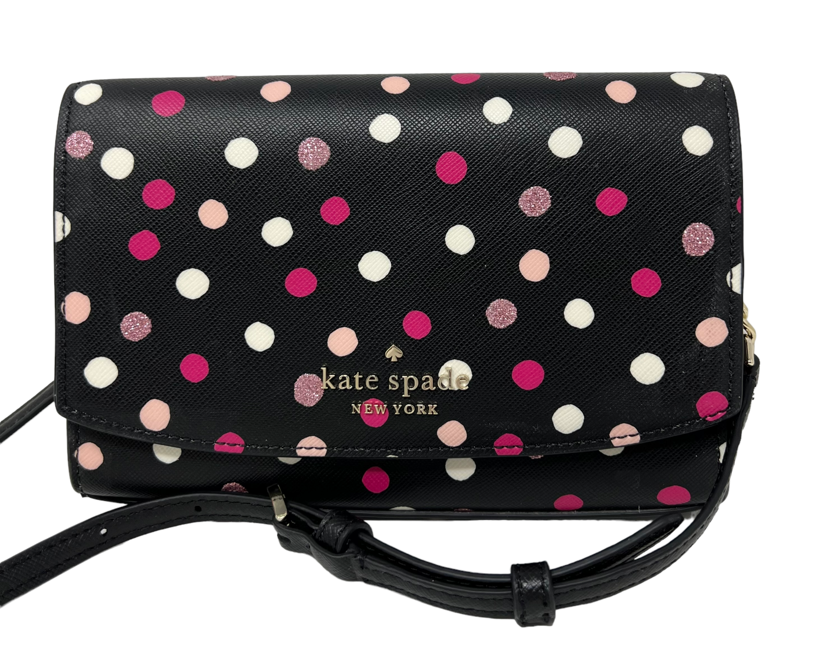 Kate Spade Staci Glimmer Dot Printed Small Flap Crossbody Bag K9362 $2 –  LuxyVIP