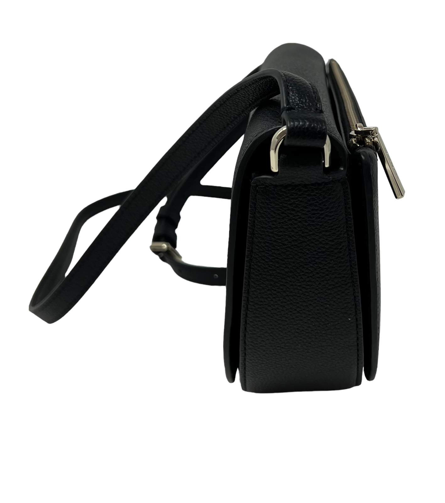 Kate Spade Flap Crossbody Crescent Black Pebble Leather Bag K8146 $329 –  LuxyVIP