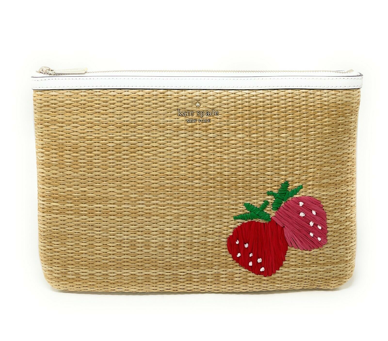 Kate Spade Picnic In The Park Strawberry Straw Large Zip Pouch WLR0051 –  LuxyVIP