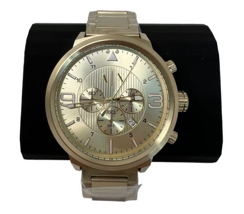 Armani Exchange Men's 49mm Gold IP Plated Stainless Steel Watch AX1368 –  LuxyVIP