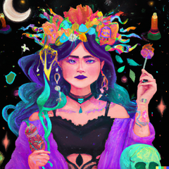 the eclectic witch with crystals