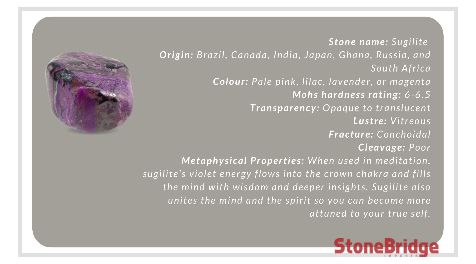what are the benefits of sugilite