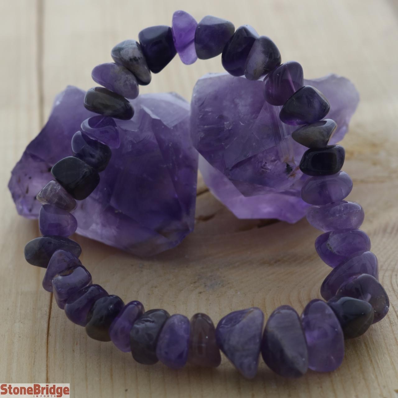 Amethyst Type 2 Tumbled Bead Stretch Bracelet