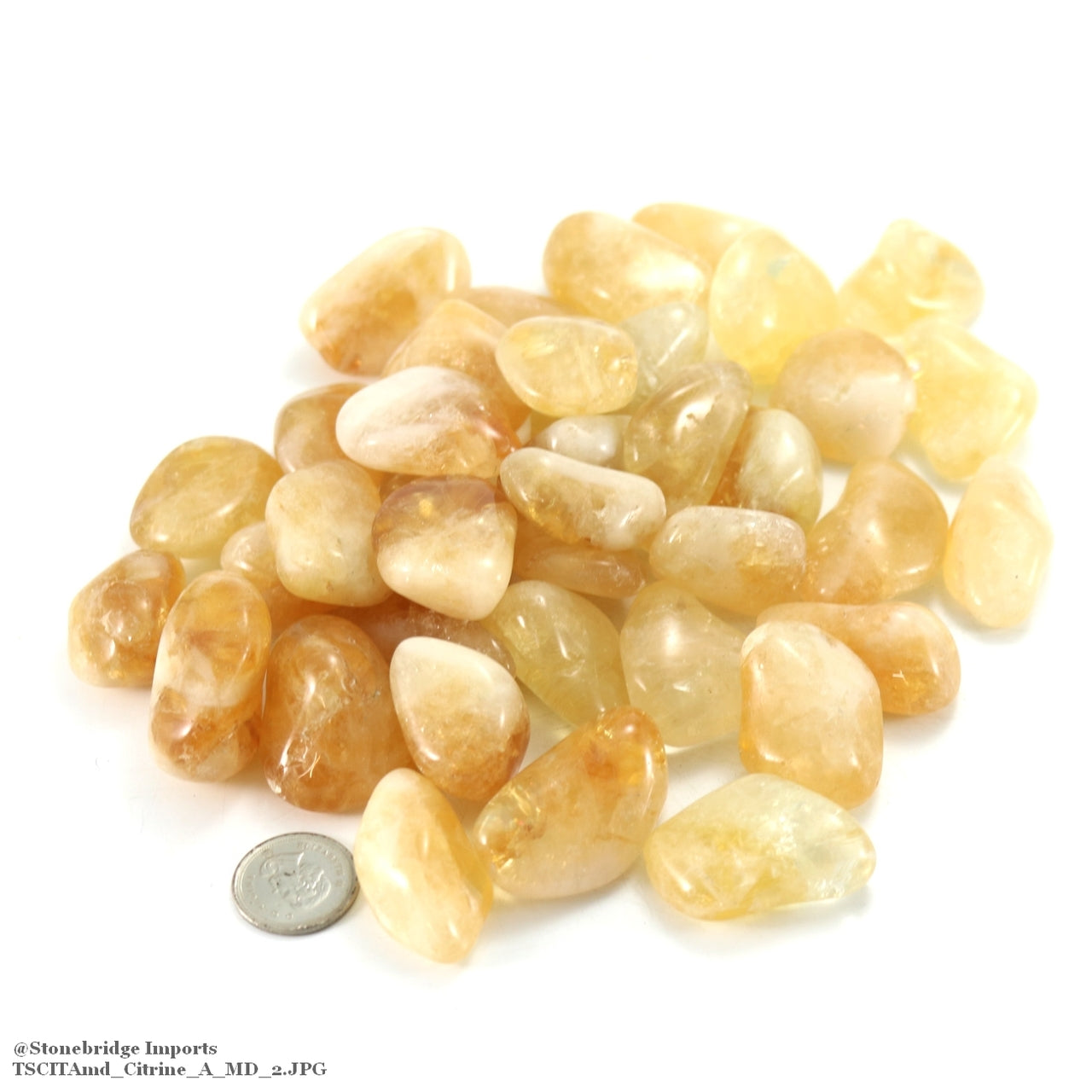 Citrine Tumbled Stone - A Quality - 1 lb bag