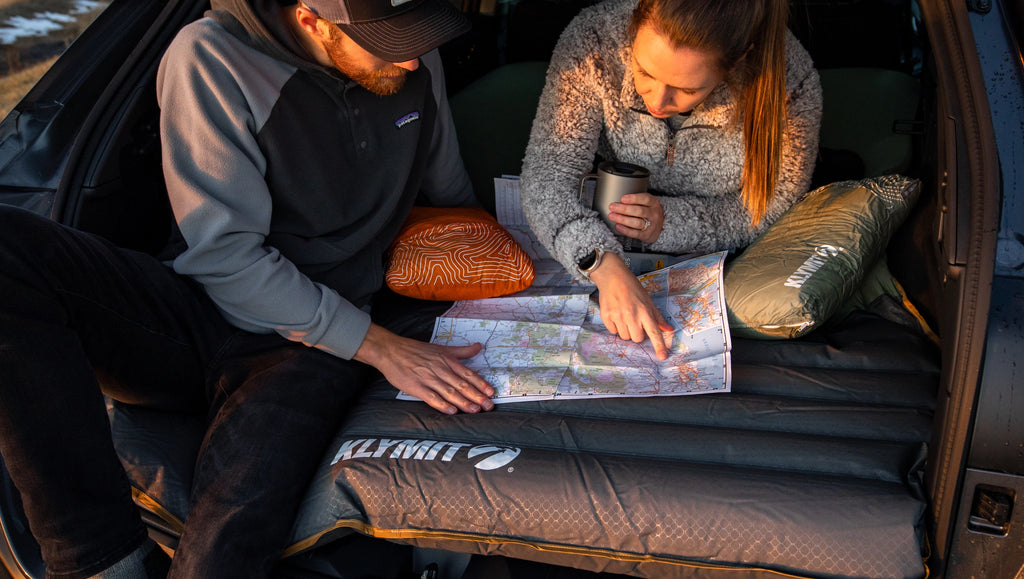 couple looking at map