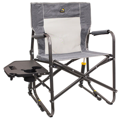 GCI Outdoor Freestyle Rocker XL Heavy Duty Portable Folding Camping Chair, Pewter Gray