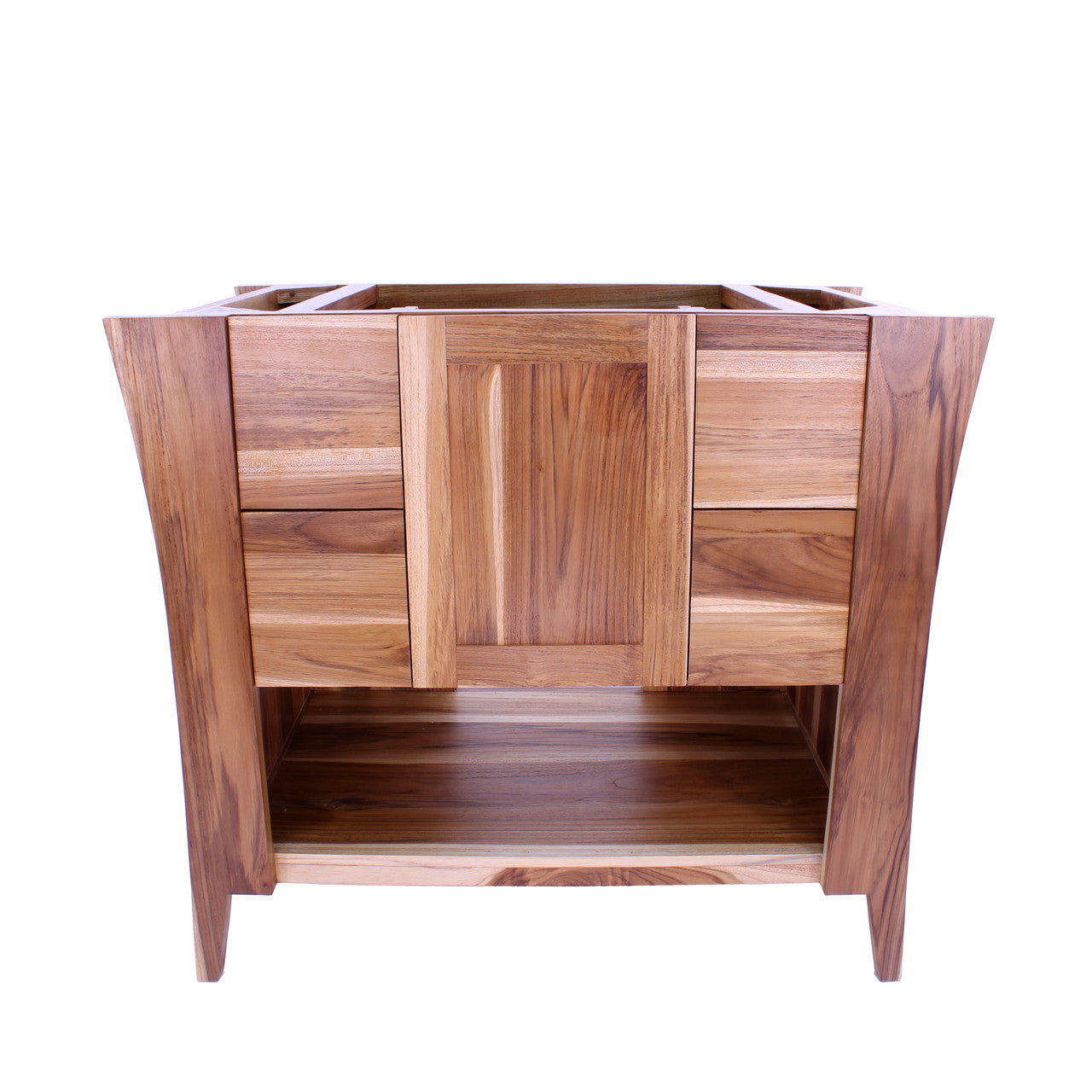 EcoDecors Significado 36 in. L Teak Vanity Cabinet Only in Natural Teak  ST-BT-36-1 - The Home Depot