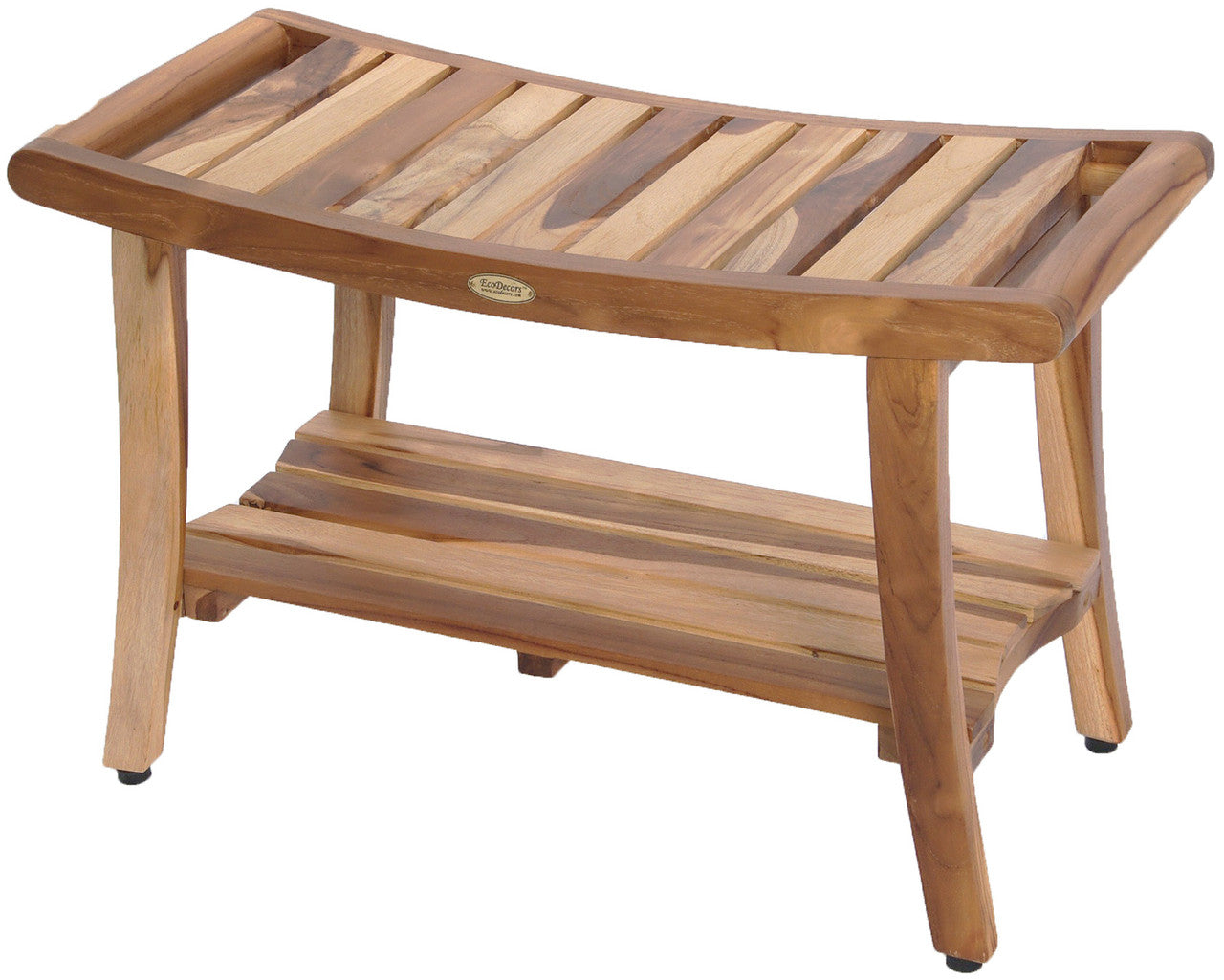 24 Tranquility ED941 Wide Teak Shower Bench with Handles - EcoDecors