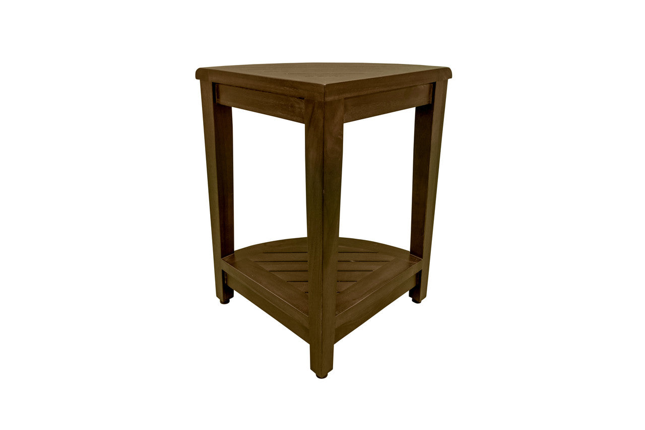 32 SnazzyCorner Tall Teak Shower Shelf - EcoDecors