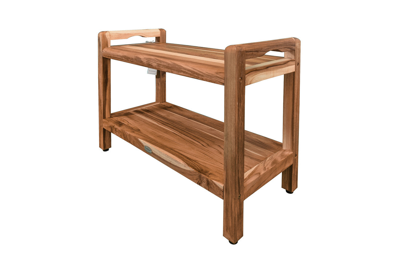 EcoDecors Harmony 30 EarthyTeak Solid Teak Wood Shower Bench With She – US  Bath Store