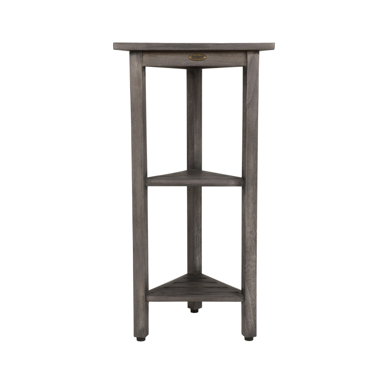 HomeRoots Teak Three Tier Corner Shower Shelf in White Finish - Bed Bath &  Beyond - 32676781