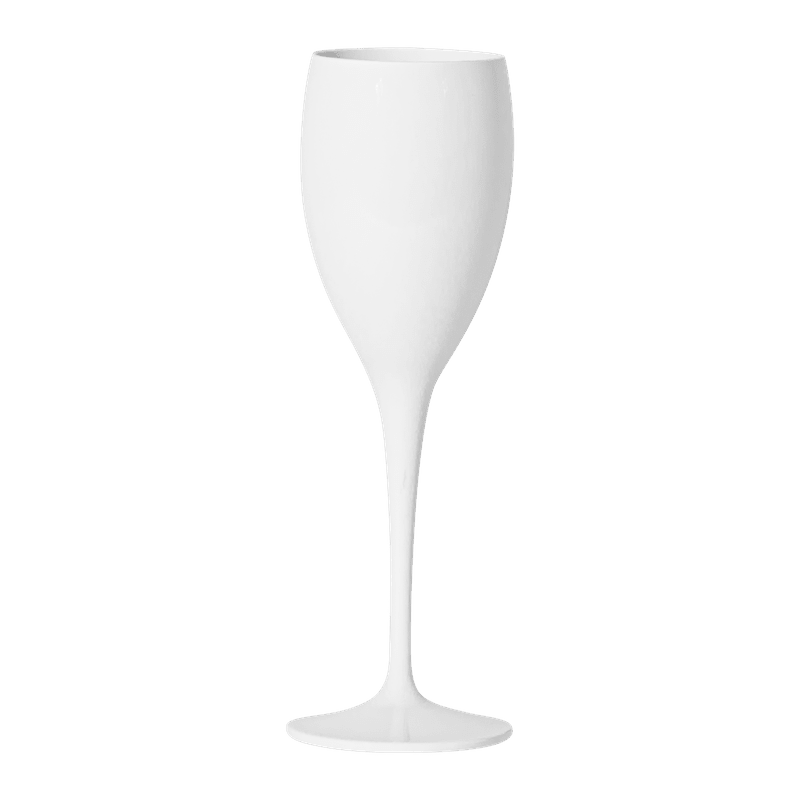 Flûte à champagne incassable blanche au design élégant et épuré