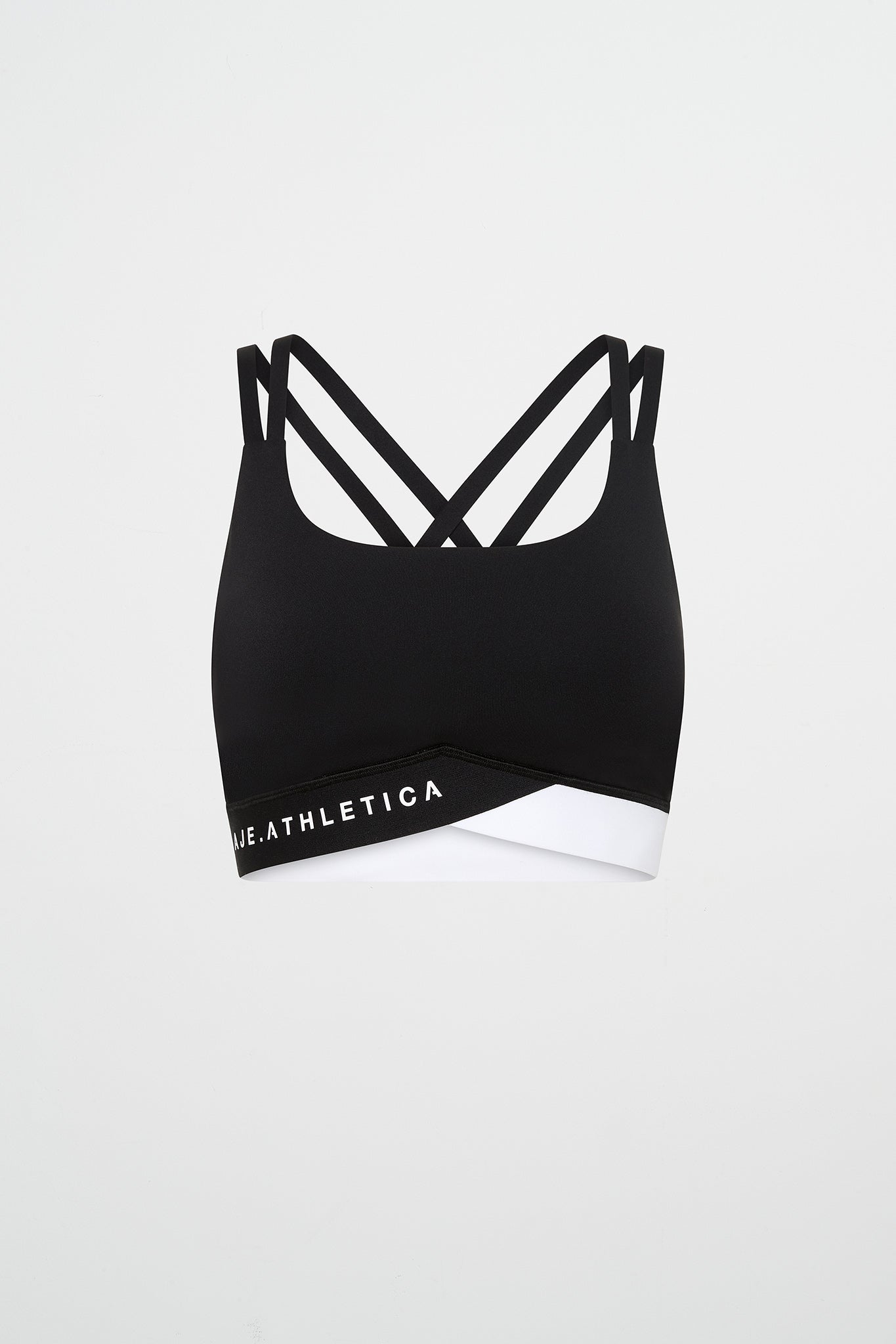 Logo Elastic Sports Bra 323, Black/White