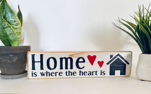 Home Is Where The Heart Is Rustic Wood Sign 1801 Handcrafted