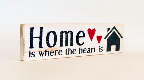 Home Is Where The Heart Is Rustic Wood Sign 1801 Handcrafted