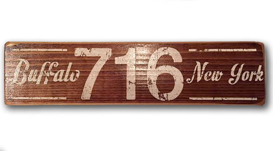 716 Buffalo NY rustic wood sign 1801 handcrafted