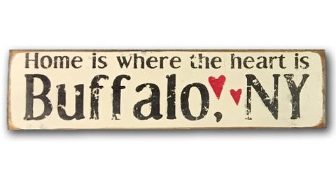 Home Is Where The Heart Is Buffalo Rustic Wood Sign 1801 Handcrafted