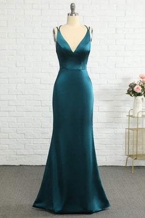 Amzcw Peacock Blue Mermaid Backless Long Prom Dress gowns evening dresses prom dresses shops - Amzcw Dress
