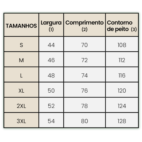 guia de tamanhos swearshirt organic choice