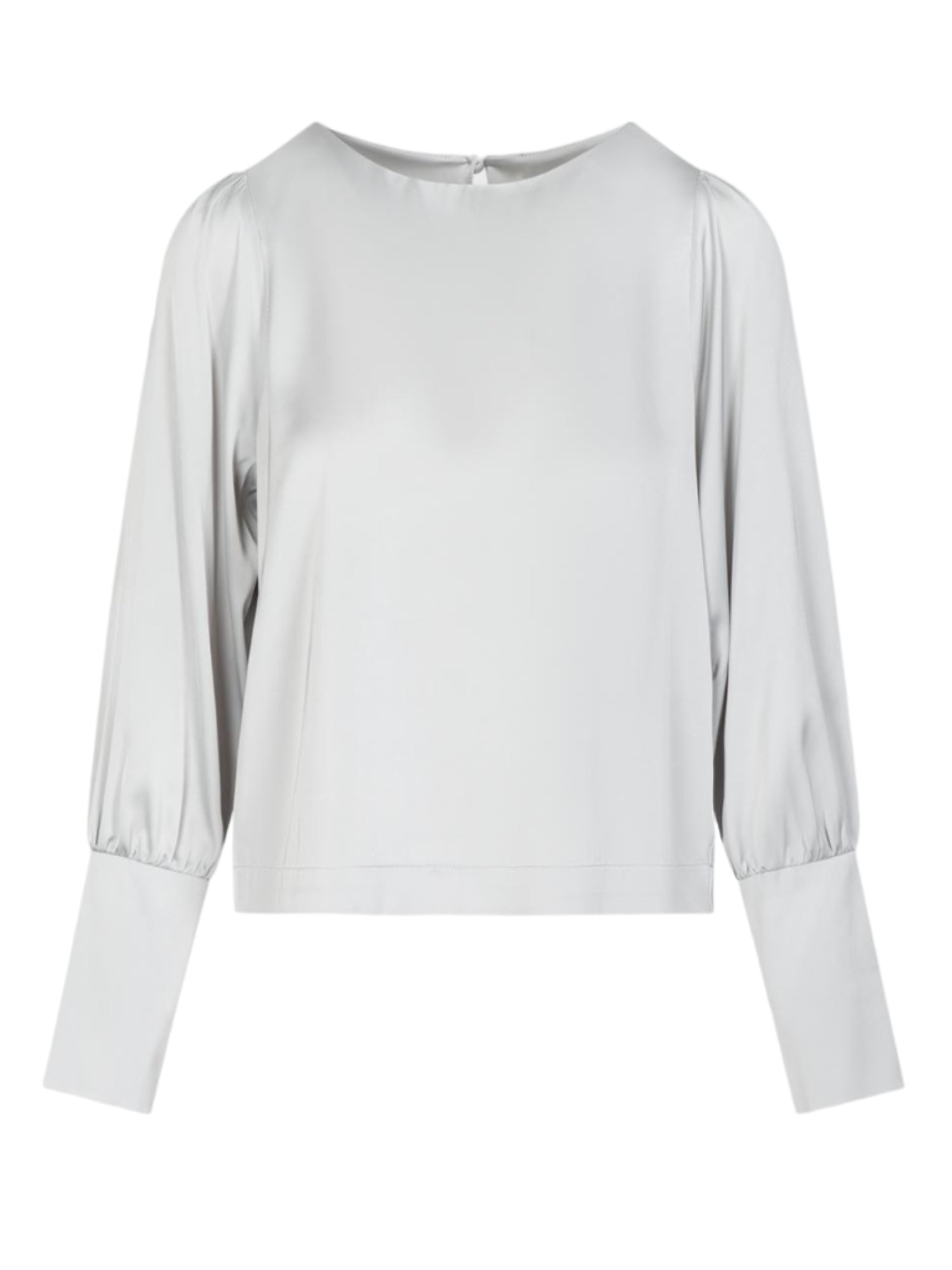 sandro ferrone sandro ferrone blusa a maniche lunghe in raso grigio perla, blu, donna