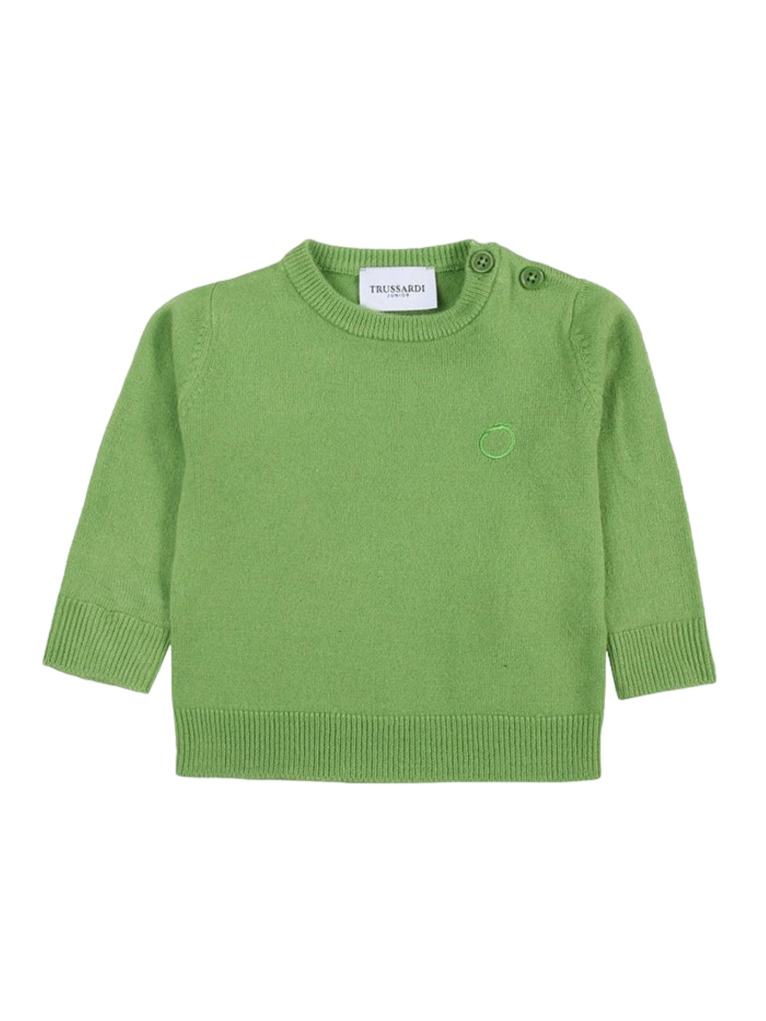 trussardi trussardi maglia girocollo in misto lana merinos verde, verde, neonato