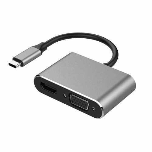 4XEM 3-Port USB-C to HDMI and VGA Dual 4K Multi-Monitor Hub