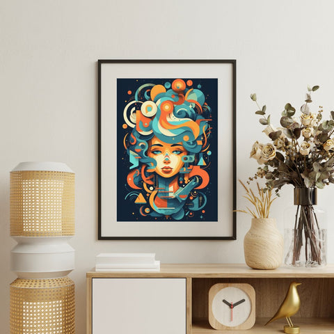 Woman's Face Art Poster - Premium Matte Paper Poster - Poster at HappyHugPixels