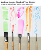 24 Pcs Professional Paint Brush Set, Acrylic Paint Brushes With Natural Wood Handles, Acrylic Paint Brush Set, Acrylic Brush Set - Grabie® - Grabie®