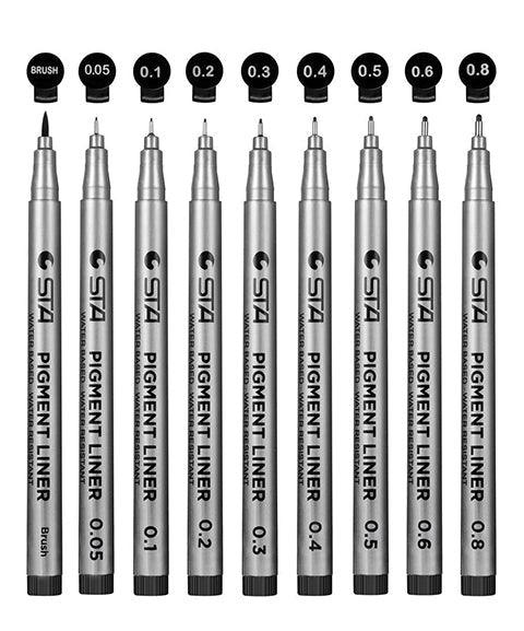 Draad Geleend honing 9 Pcs Micro Line Pen Set, Pigment Liner, Fineliner Art, Best Fineliner  Pens, Micron Fineliners, Fine Line Painting Pen - Grabie®