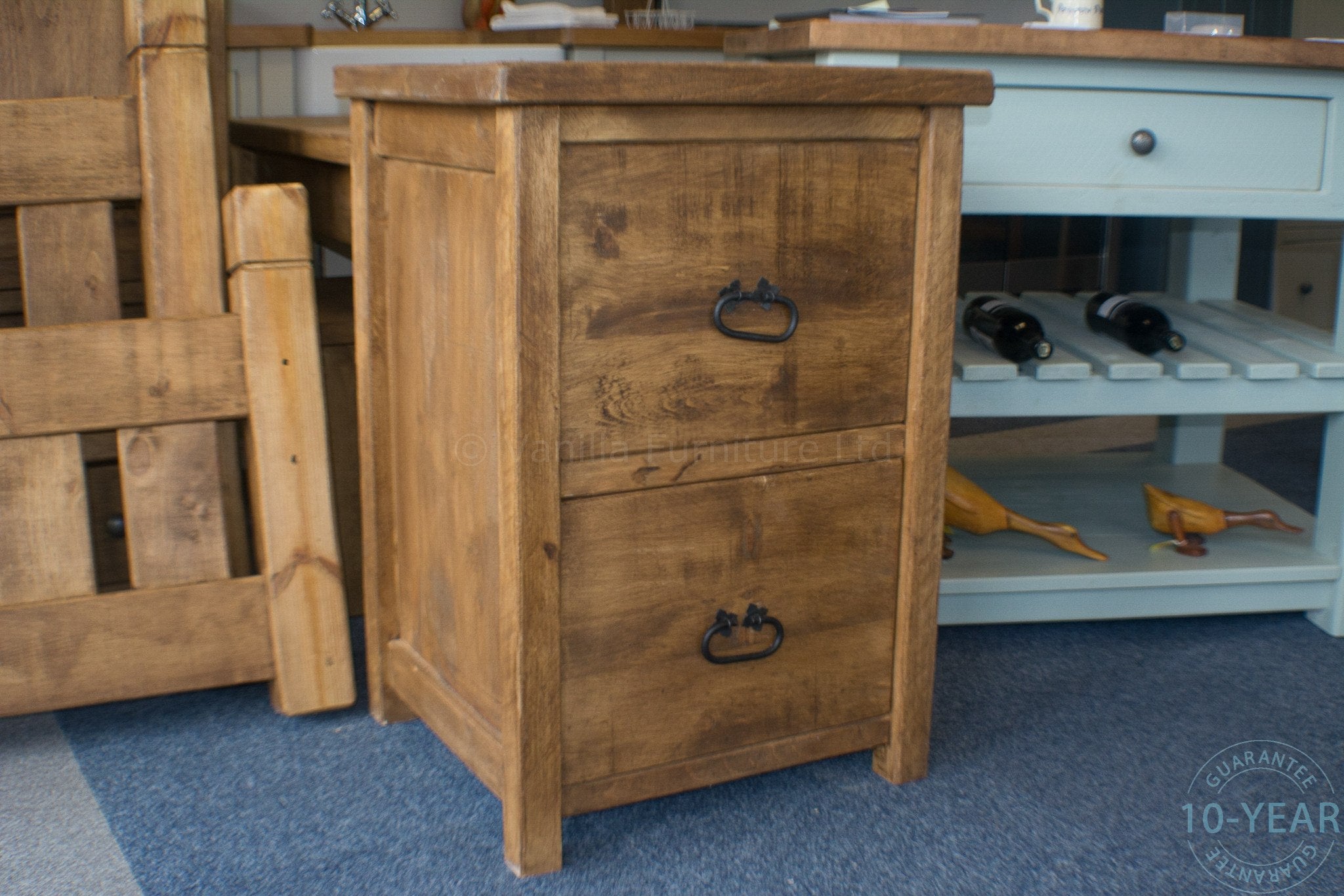 Cabinets - Vanilla Furniture - Rustic Plank 2 Drawer Filing Cabinet