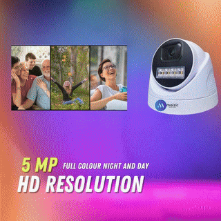 Renewed Maizic Smarthome 5MP Outdoor Dome CCTV Camera | Wired Ethernet IP Security Camera with Night Vision + Starlight, Built-in Audio, ONVIF & NVR Compatible, Waterproof, 6-Months Warranty