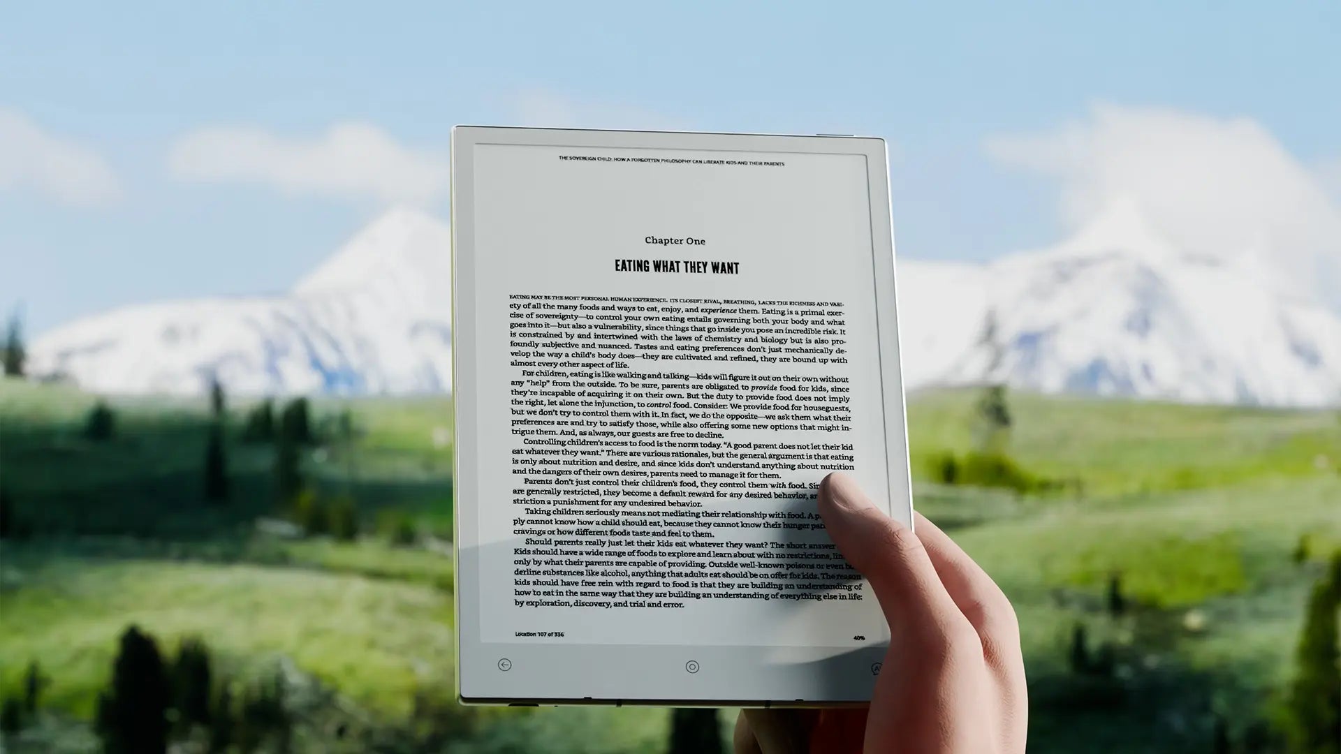 e link reading in sunlight