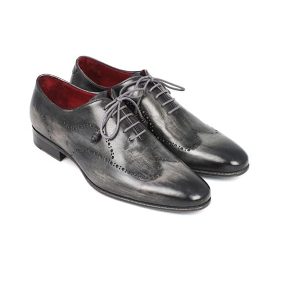 Wingtip Oxford Italian Men Shoes with Grey Leather – Italian Shoes