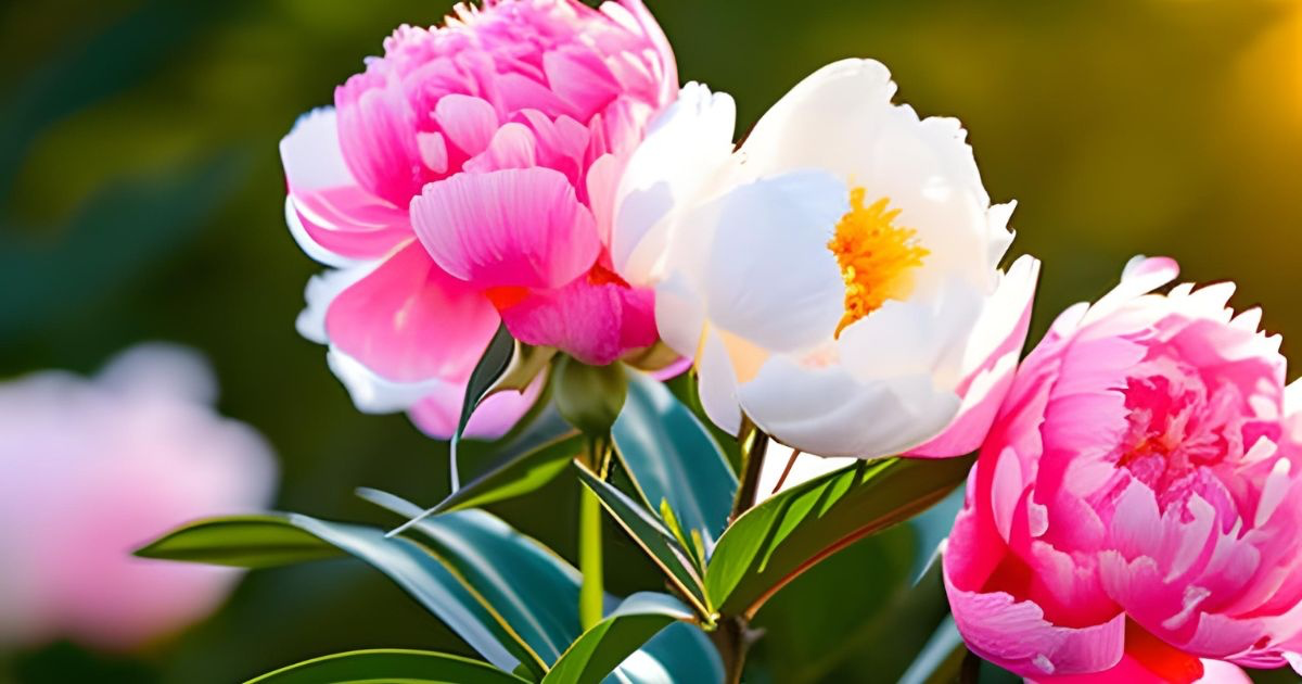 Example photo of 3 peony flowers.