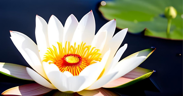 Image showing a lotus flower blooming on top of water.