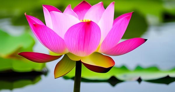 Beautiful pink lotus flower blooming.