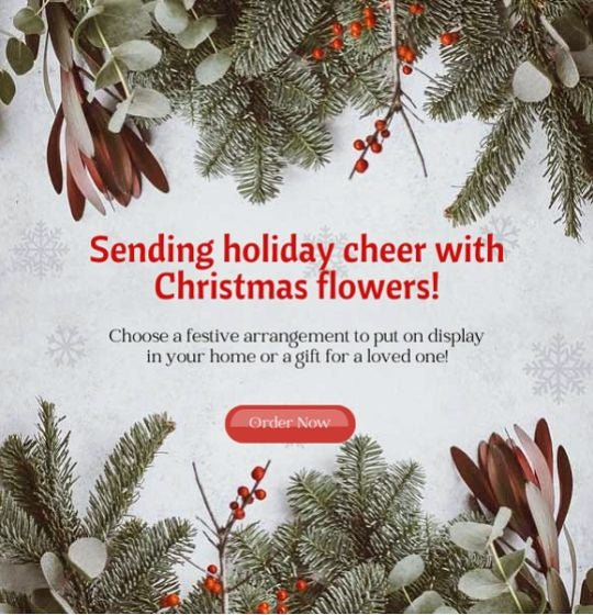 Send holiday cheer with Christmas flowers