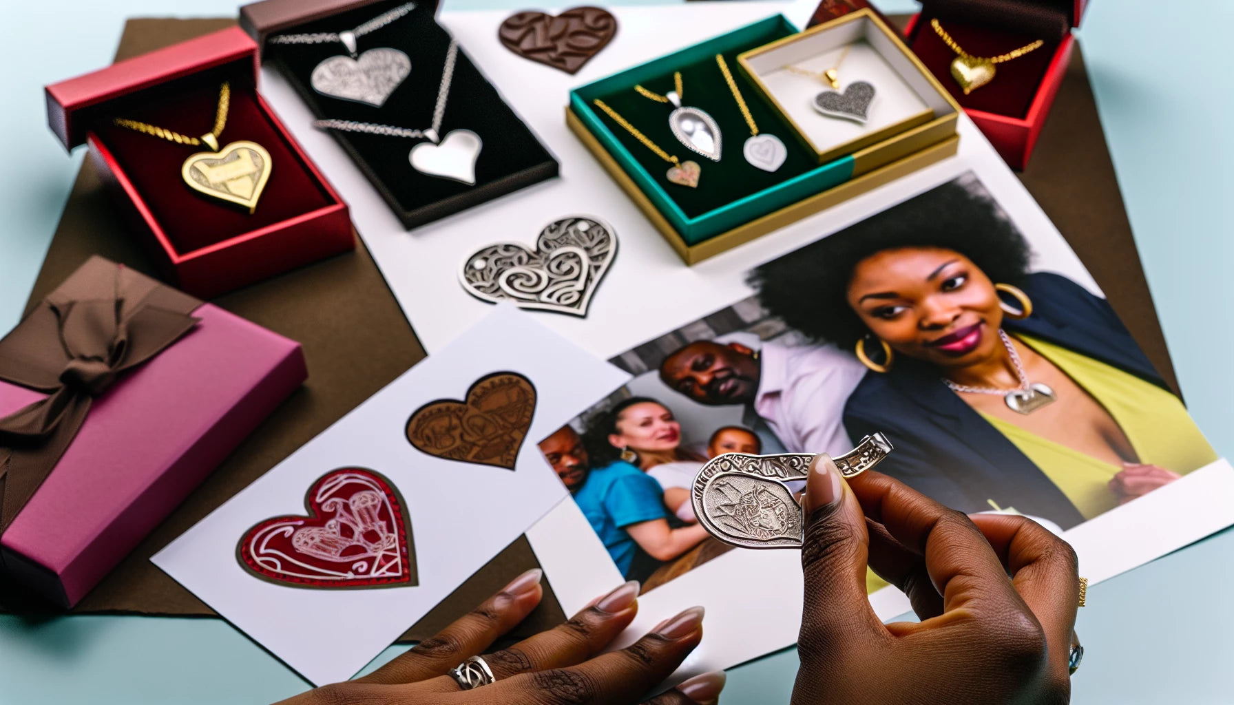 Personalized gifts displayed alongside a Valentine's Day card