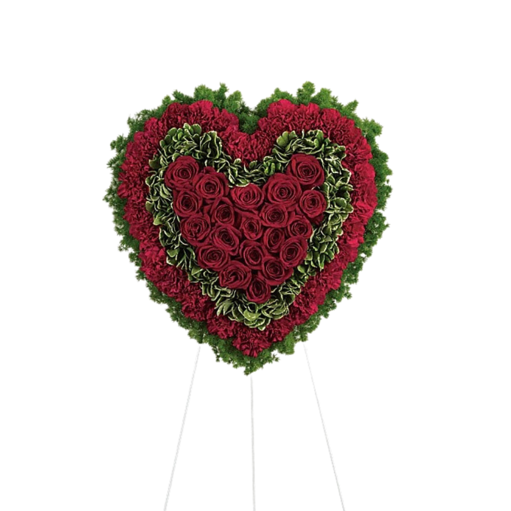 Heart Flowers for Funerals