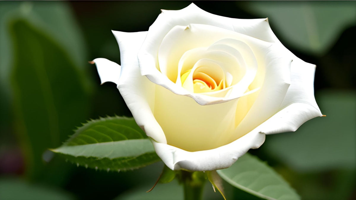a picture of a white rose bud