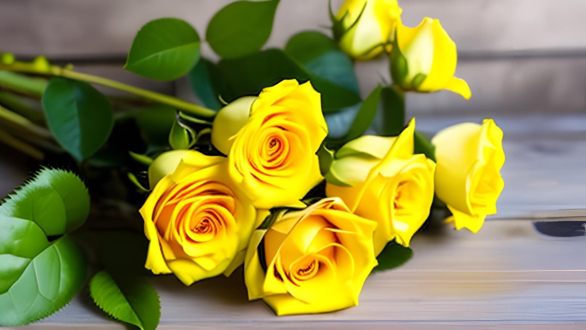 bouquet of yellow roses, symbolizing celebrations and milestones