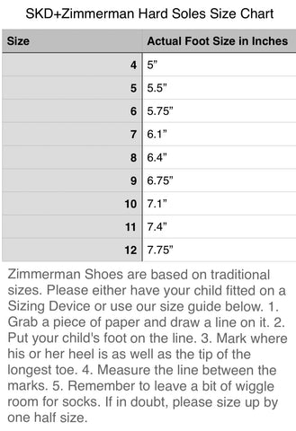 Zimmerman Size Chart