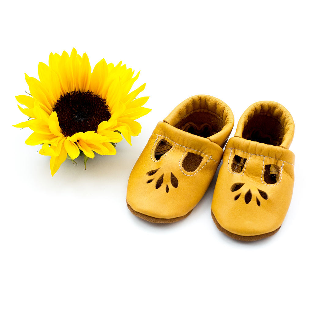 sunflower baby shoes