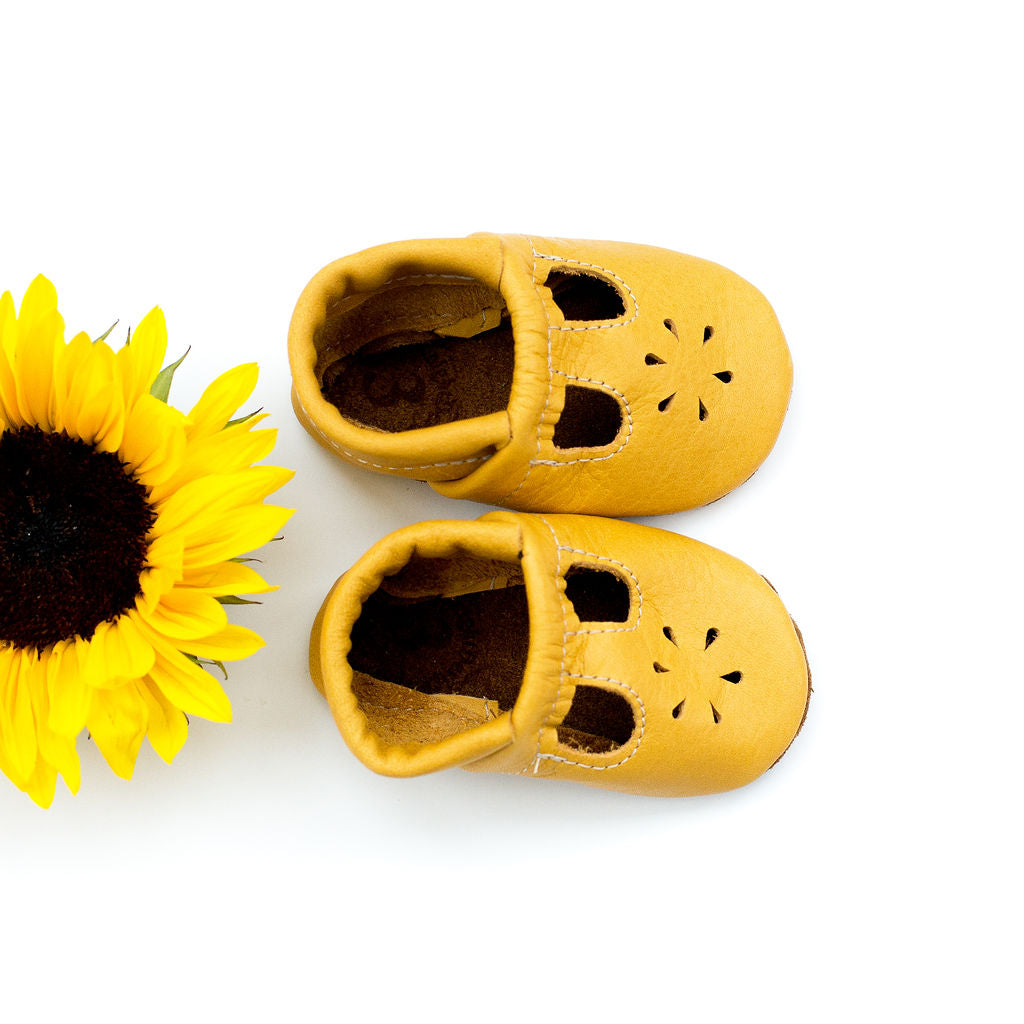 sunflower baby shoes