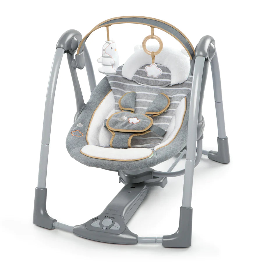 Ingenuity Comfort 2 Go Compact Portable Baby Swing with Music - Flora