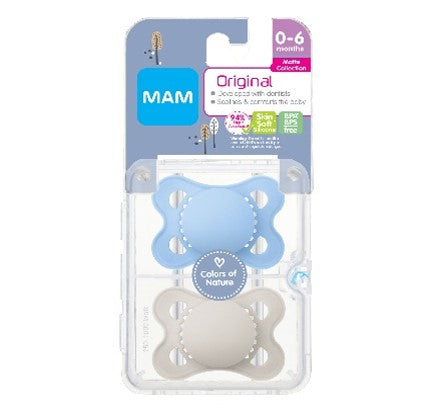 MAM Original Matte Pacifier, 0-6 Months, Unisex, 2 Pack – Babies R Us